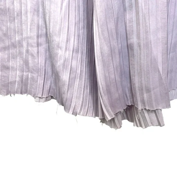Zara Lilac Pleated Wide Legged High Waisted Floaty Palazzo Trousers Open Hem M - Picture 10 of 12